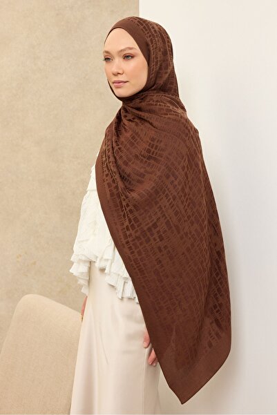 Silk Home شال قطني من نايا بنمط حجري بلون الشوكولاتة البني