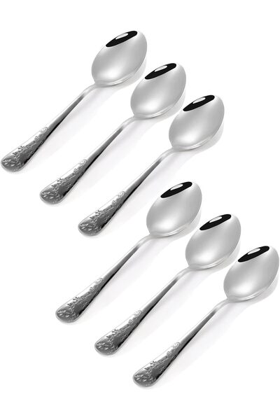 Blackstone Table Spoon Set 6 Pcs Food Grade Stainless Steel Mirror Polish Cla...