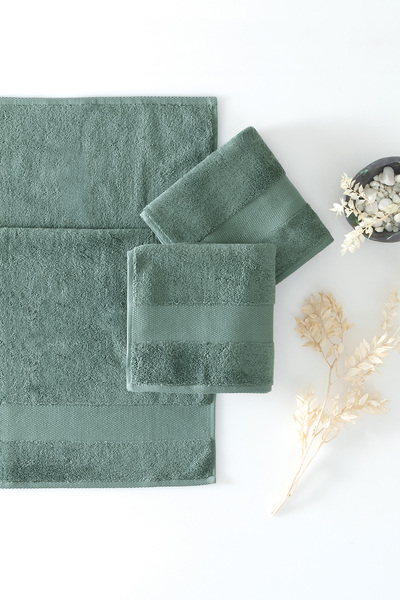 Yataş Essentials Combed Cotton Hand / Face / Head Towel - Dark Green (50X90 cm)