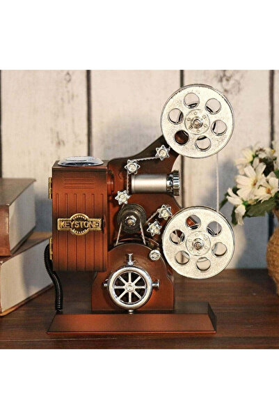 Vivendo Cutie muzicala retro tip proiector de film, 20x6x16 plastic, maro