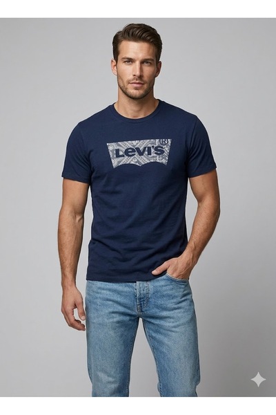 Levi's Ανδρικό μπλουζάκι με στάμπα λογότυπου σε μπλε ναυτικό χρώμα