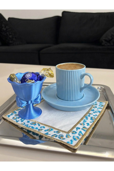 Mus3D | Estetik Fiyonk Detaylı Lokum Sunum Kasesi - Dekoratif İkramlık | 1 AD...