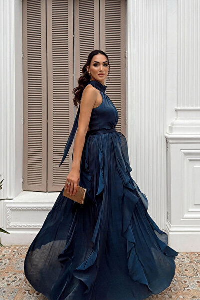 Sindimoda Ada Dik Yaka Fırfırlı Abiye 6073