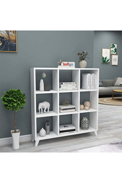 Vivendo Cube Library with 9 compartments and shelves, bookshelf 100.3 x 88.4 ...