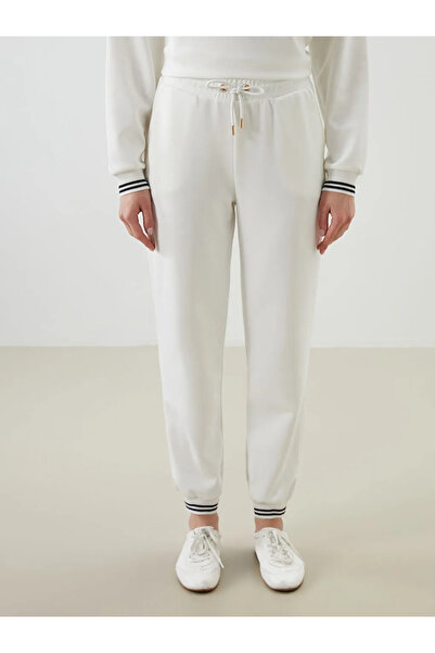 LC Waikiki Ecru Elastic Waist Women's Jogger Sweatpants