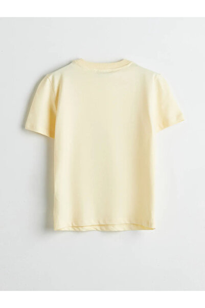 LC Waikiki Yellow Embroidered 100% Cotton Women's T-Shirt