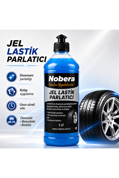 Nobera Jel Lastik Parlatıcı 1 LT – Profesyonel Lastik Parlatma ve Koruma Spre...