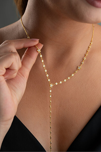 Silvano Jewelry 925 Ayar Gümüş Sallantılı Sulyolu Y Kolye