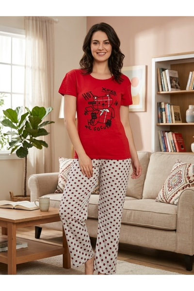 Uzunlar Tekstil Genç Gurup Yazlık Süprem Kumaş Kısa Kol Alt Uzun Pijama Takımı