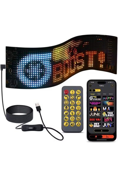 Genel Markalar Araç Car Led Ekran Kişiselleştirilebilir Telefon App Kontrollü...