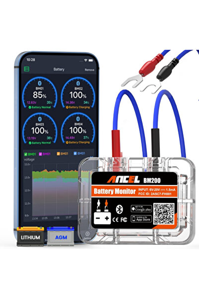 ANCEL Tester Bluetooth Monitorizare Baterie Auto BM200