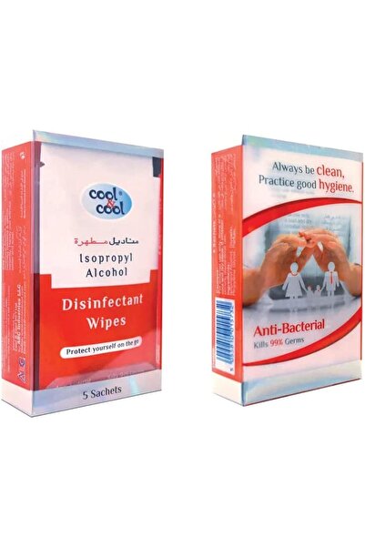 COOL & COOL Disinfectant Wipes - 5's - Antibacterial Skin Wipes with Vitamin ...