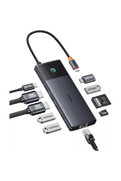 Baseus Διανομέας USB-C για Διπλή Οθόνη, 1 x USB-A 3.0 - 2 x USB-A - 2 x USB-C...
