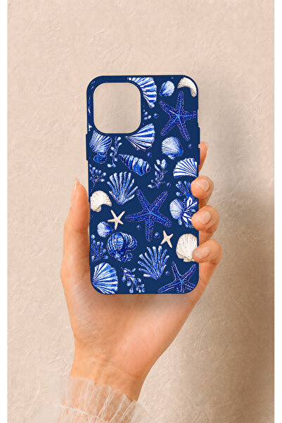 Vip Case iPhone 12-12PRO Uyumlu Deniz Kabuğu Desenli Silikon Kılıf