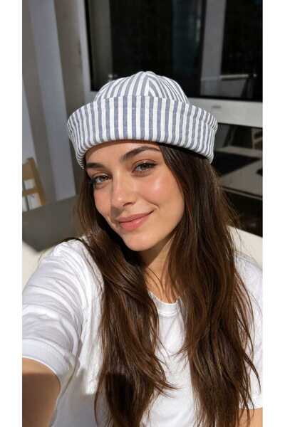 Handmade Betty Bands Women's Striped Docker Hat Marine Style Fisherman Beret ...