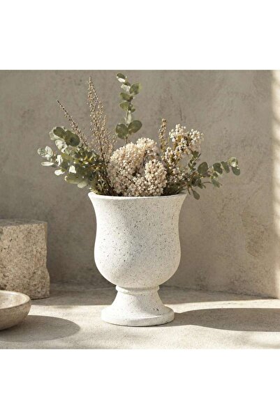PAN HOME Martin Cement Vintage Footed Planter 45x45x48.5cm - White