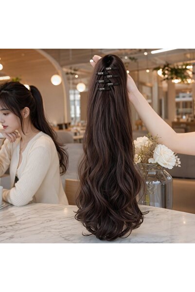 Generic 1 Synthetic Clip In Ponytail Extension Wavy Curly 45Cm Natural Fluffy...