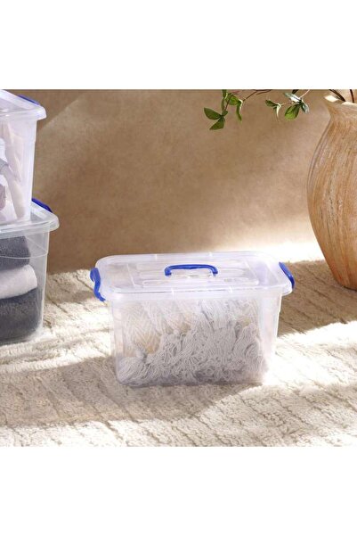 PAN HOME صندوق تخزين إيمي بغطاء 10 لتر 33.5x26.5 سمx17 سم - شفاف