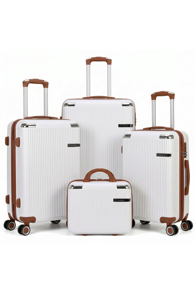 Sister 4 Piece ABS Luggage Set 13/20/24/28 Inch Includes Cosmetic Bag, Hard S...
