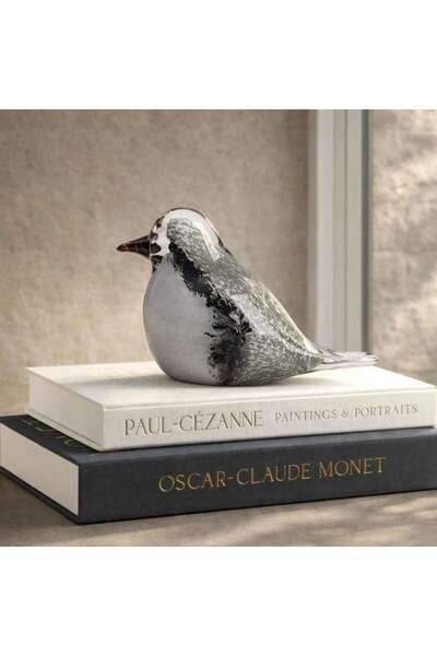 PAN HOME Lola Glass Bird Decor Figurine 13x7.5x8cm - Black