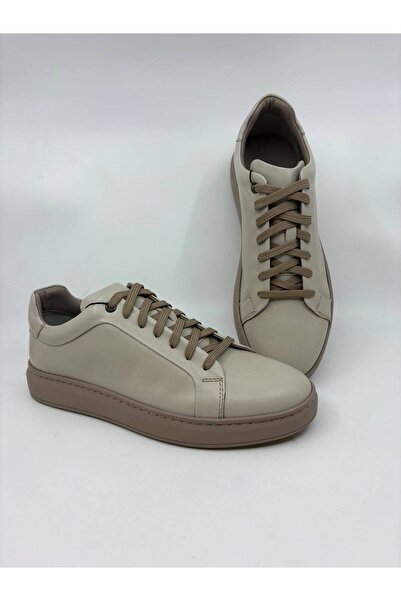Papuccu Beige Leather Men's Leather Shoes