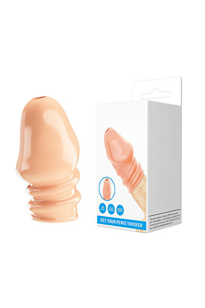 Tırtıklı Esnek TPR Ten Rengi Yarım Penis Kılıfı 7 Cm