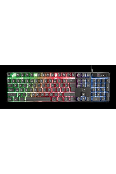 Trust GXT 835 Azor Tastatură de gaming cu fir, full-size, cu iluminare de fun...