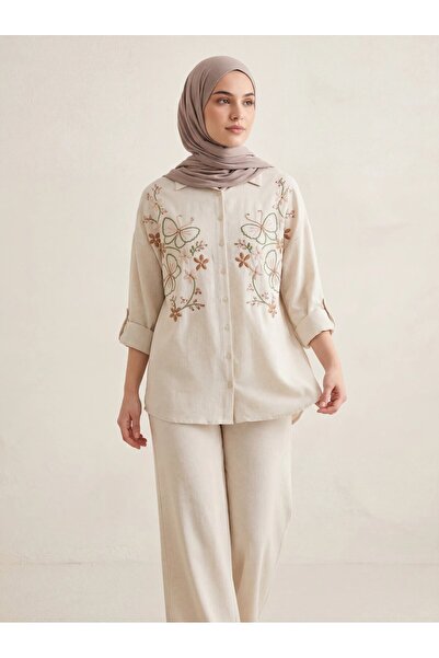 BURRASCA Embroidered Stone Linen Suit
