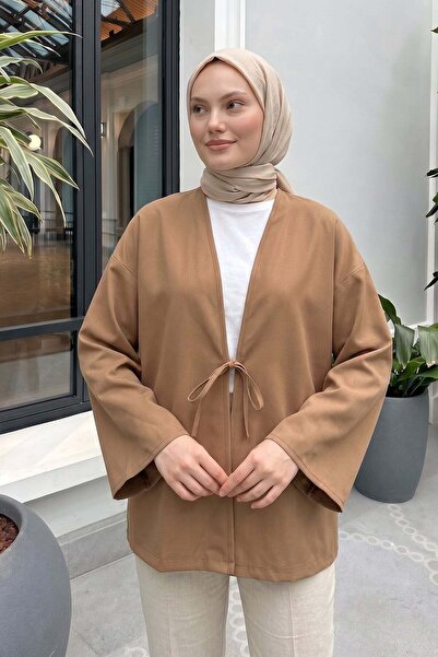 zenne Rope Laced Kimono 40046 - Vi̇zon