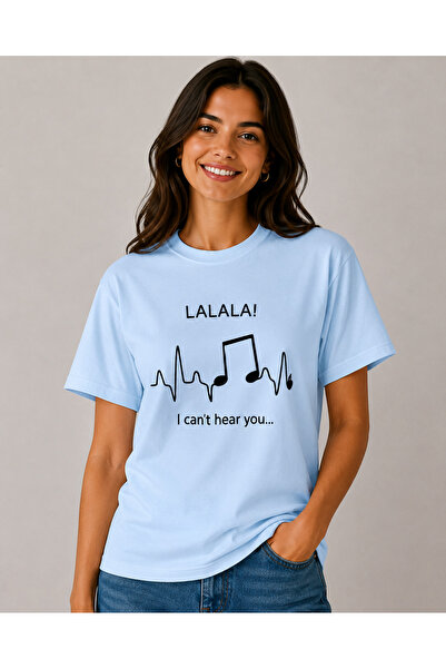 VODEXA Μπλουζάκι Unisex Oversize LA LA LA με στάμπα, 100% βαμβακερό, άνετη εφ...