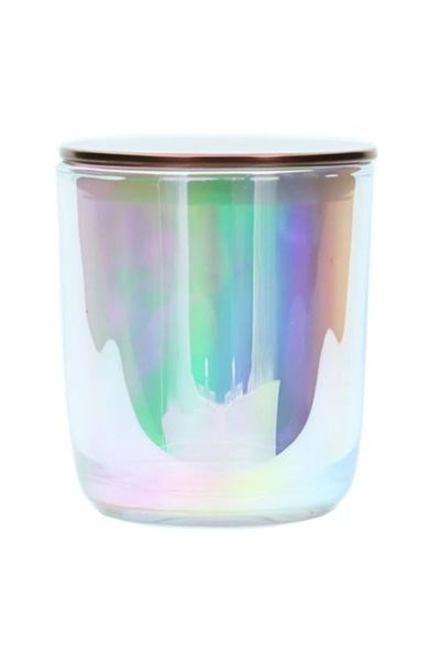 Ellemental Borcan de lumânări Iridis cu capac, 300ml, transparent, 80x90mm