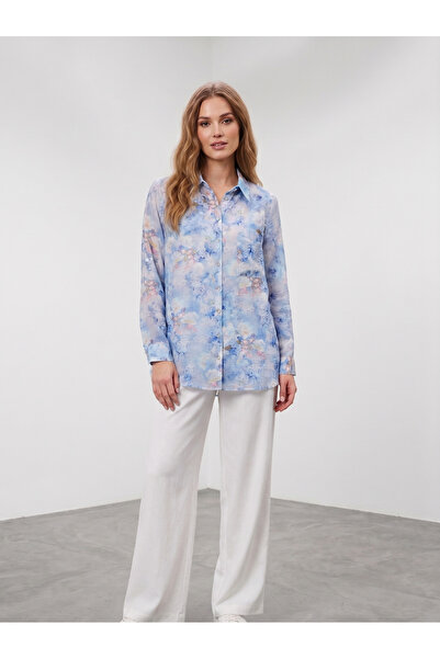 bihan store Women's Viscose Shirt Y26-1150 - Turquoise