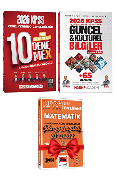 İndeks Akademi 2026 KPSS Genel Yetenek Genel Kültür 10 DenemeX Çözümlü+Güncel...