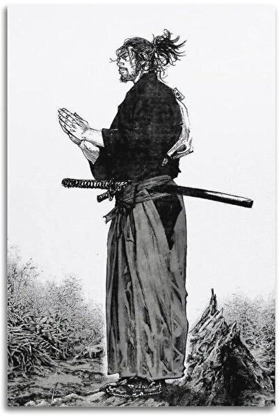 ESSESORIES Black White Vagabond Samurai Picture Aesthetic Poster Wall Art Roo...