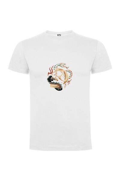 iLovePrints Fiery Skull Design Tshirt