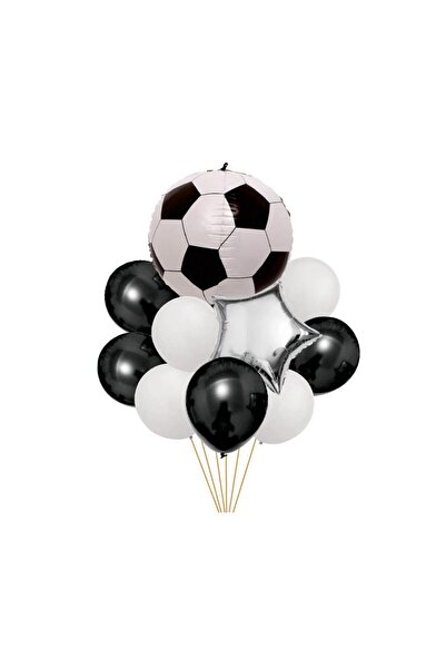 MP Mirific Party Set de 10 baloane, fotbal, alb și negru