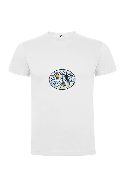 iLovePrints Surfing Miami Vector Scene Tshirt