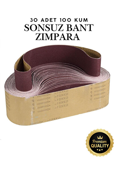 KAYRA LEATHER CRAFT 30 Adet Sonsuz Bant Zımpara Kağıdı 75x533 mm 100 Kum Orta...