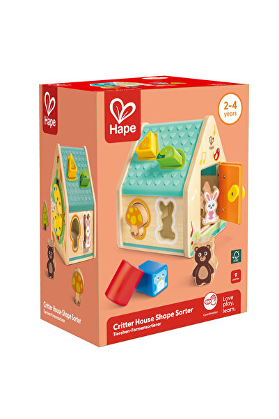 Hape Jucarie din lemn copii - Sortator de forme pentru casa cu personaje vars...