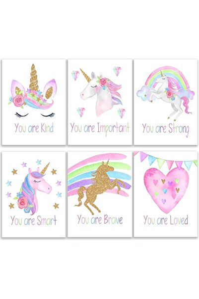 ESSESORIES Unicorn Rainbow Motivational Photos Kids Safety Sign Poster Wall A...
