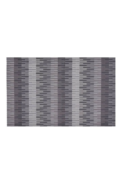 Z Store Suport de masă din PVC Negru Gri cu Dungi în Relief 45x30cm