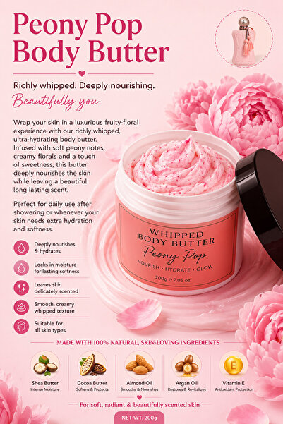 Scentology Doctor of perfums Peony Pop Whipped Body Butter – Deep Moisturizin...
