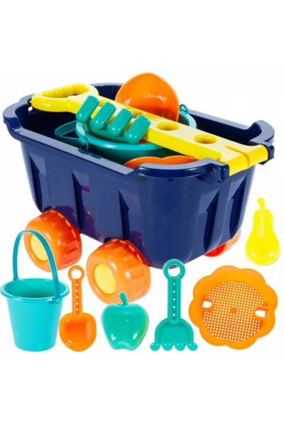 Toybox مجموعة ألعاب رمل الشاطئ للأطفال مع دلو ومجرفة ومشط وقوالب