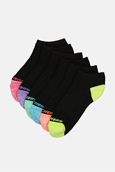 SKECHERS Kids Girl 6 Pairs Brand Logo Low Cut Socks, Multicolor