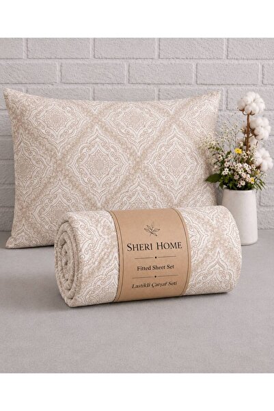 Sheri Home Lastikli Çarşaf Seti %100 Pamuk Yumuşak Dokulu-Kaymaz Tam Geçmeli ...