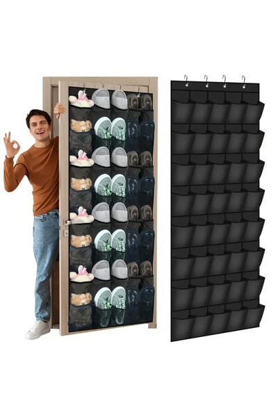 Choice4 black 40grids 40/24/14 Grid Wall-Mounted Shoe Organiser Fabric Closet...
