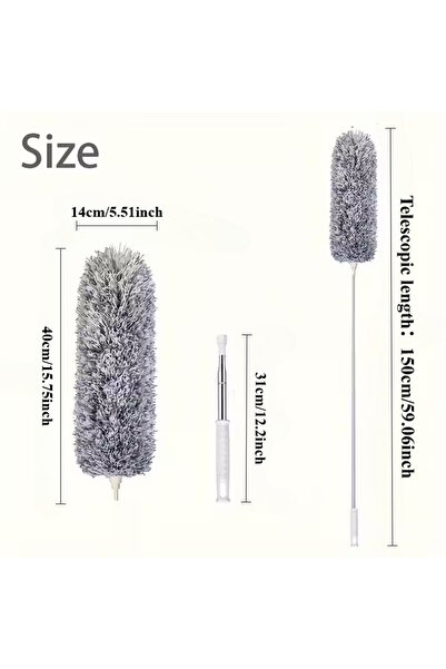 choice2 light grey - 150cm Duster with Extension Rod, Retractable Dust Brush,...