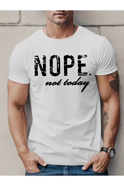 LİNA06 تي شيرت رجالي كاجوال بأكمام قصيرة يحمل شعار 'NOPE Not Today'، مصنوع من...