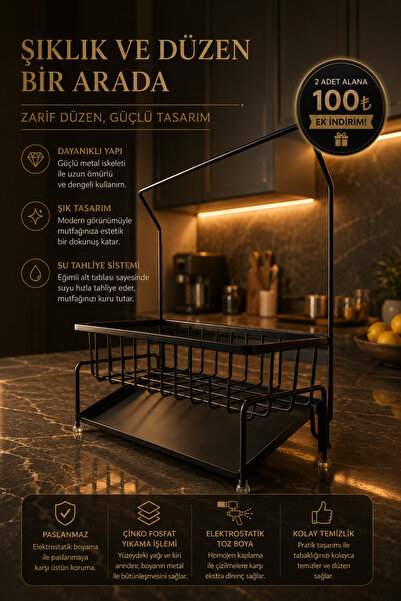 Empressco Tezgah Üstü Sıvı Sabunluk Standı Ve Süngerlik Düzenleyici, Paslanma...