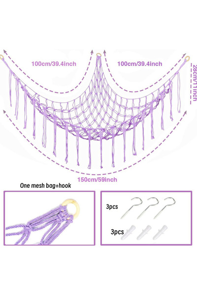 Choice3 4 1Pc Toy Hammocks Wall Corner Hanging Storage Net Bedroom Corner Sto...